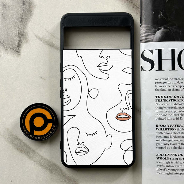 Google Pixel 8a - Girls Line Art Series - Premium Printed soft Bumper Shock Proof Case