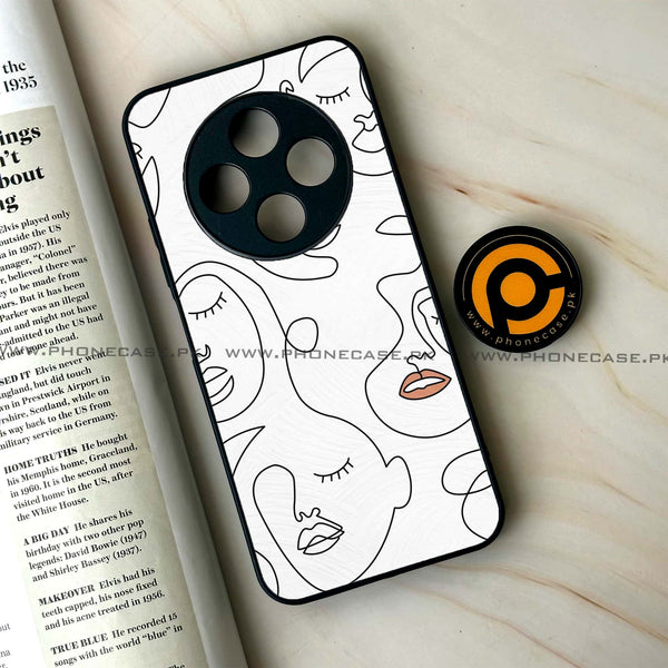 Oppo F27 Pro - Girls Line Art Series - Premium Metal Printed soft Bumper Shock Proof Case