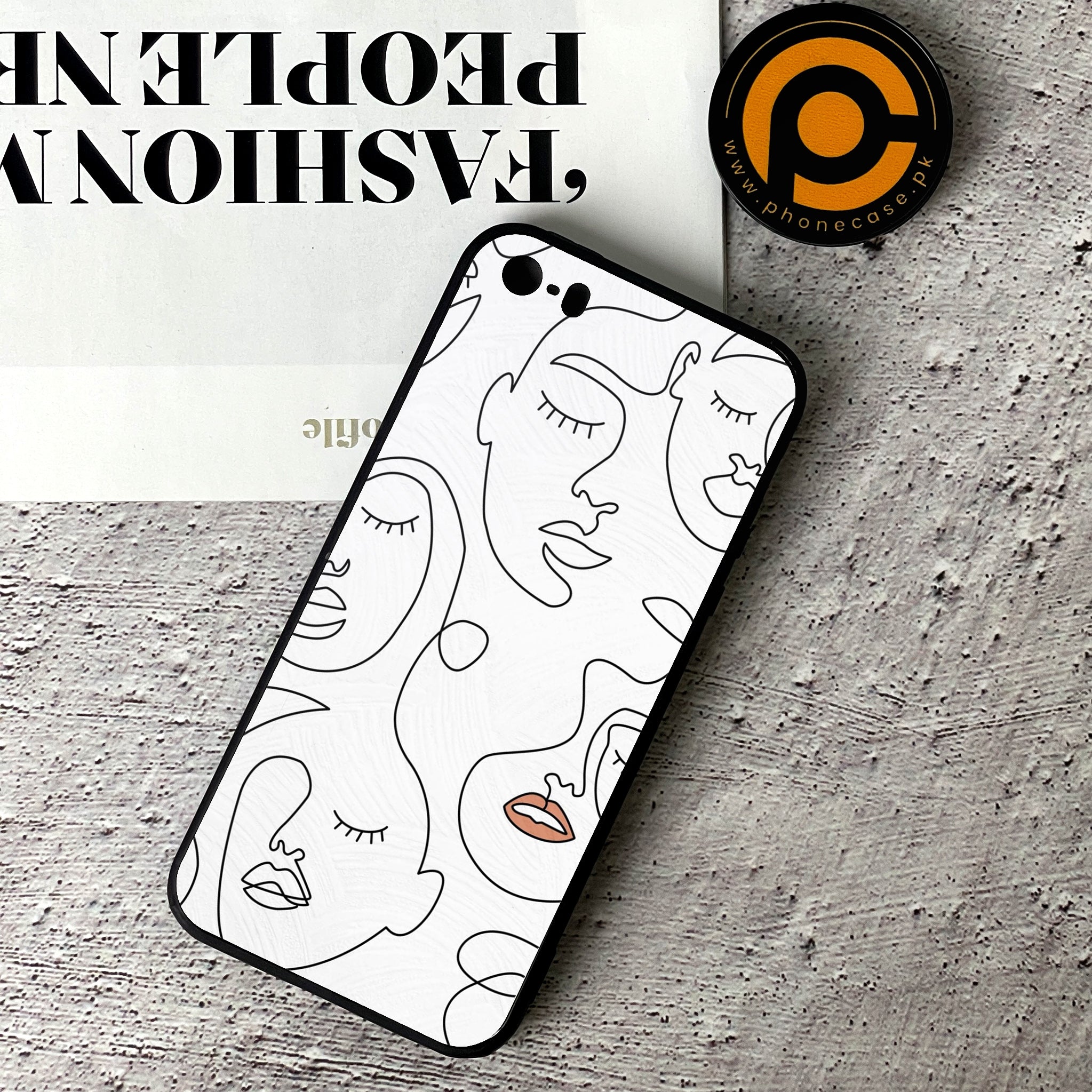 iPhone 5/5c/5s - Girls Line Art Series - Premium Printed Glass soft Bumper shock Proof Case