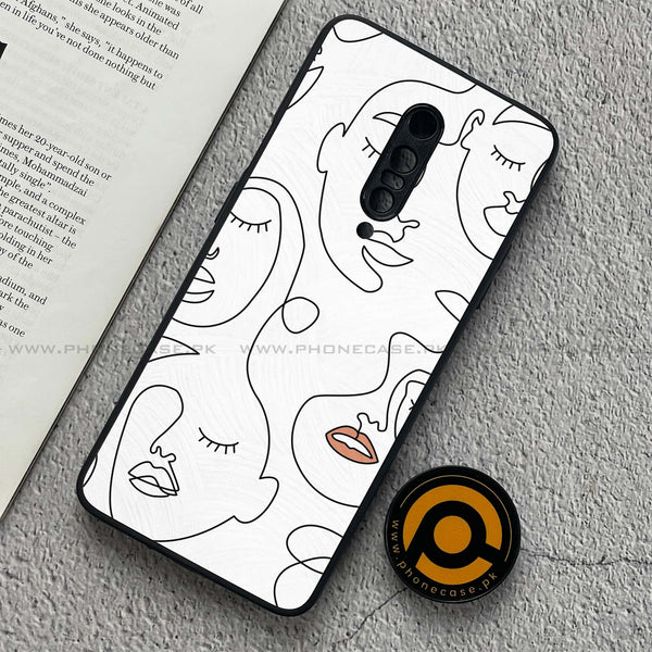 OnePlus 7 Pro - Girls Line Art Series - Premium Printed Glass soft Bumper shock Proof Case