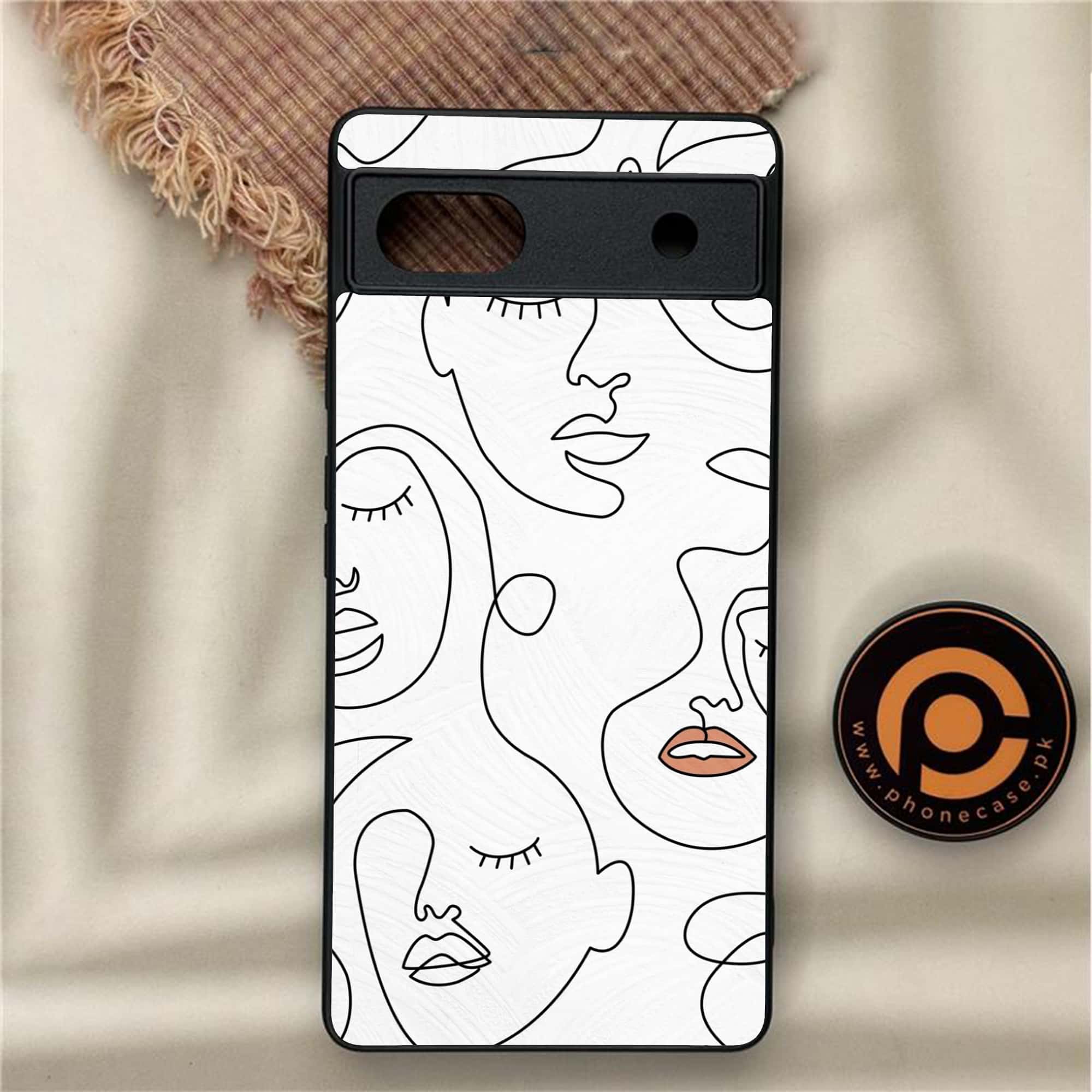 Google Pixel 6A - Girls Line Art Series - Premium Metal Printed soft Bumper Shock Proof Case