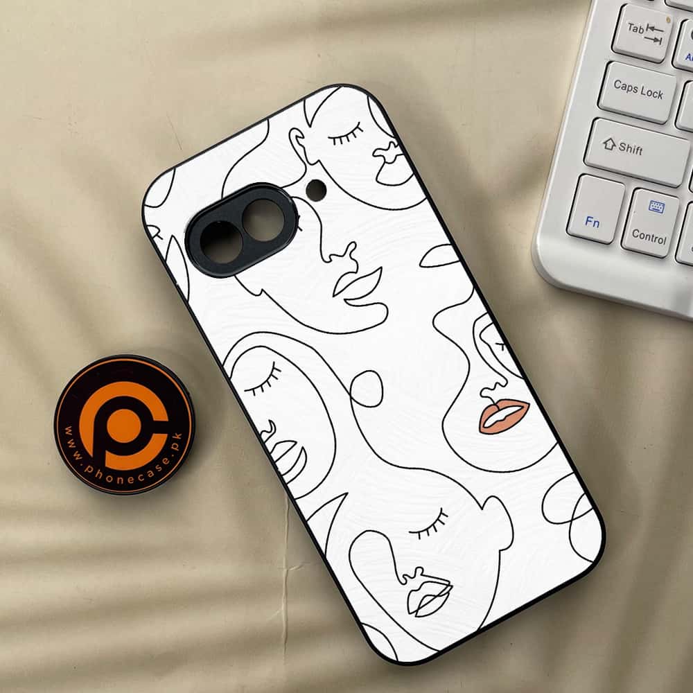 Google Pixel 9a - Girls Line Art Series - Premium Metal Printed soft Bumper Shock Proof Case