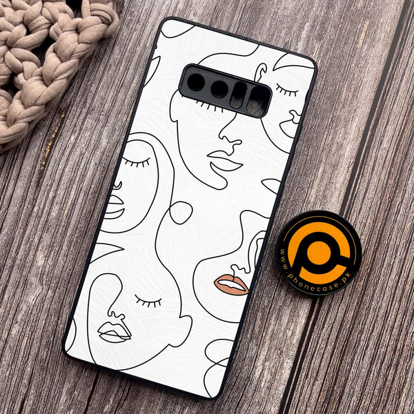 Samsung Galaxy Note 8 Girl line Art  Series Premium Metal Printed soft Bumper shock Proof Case