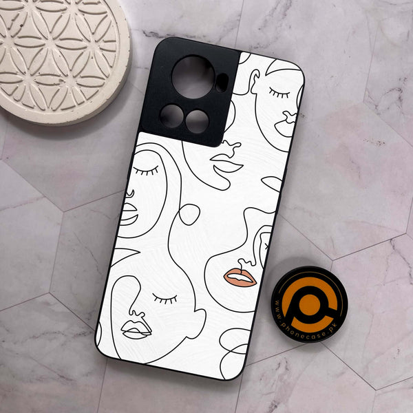 OnePlus 10R -   Girls Line Art Series -  Premium Metal Printed soft Bumper shock Proof Case