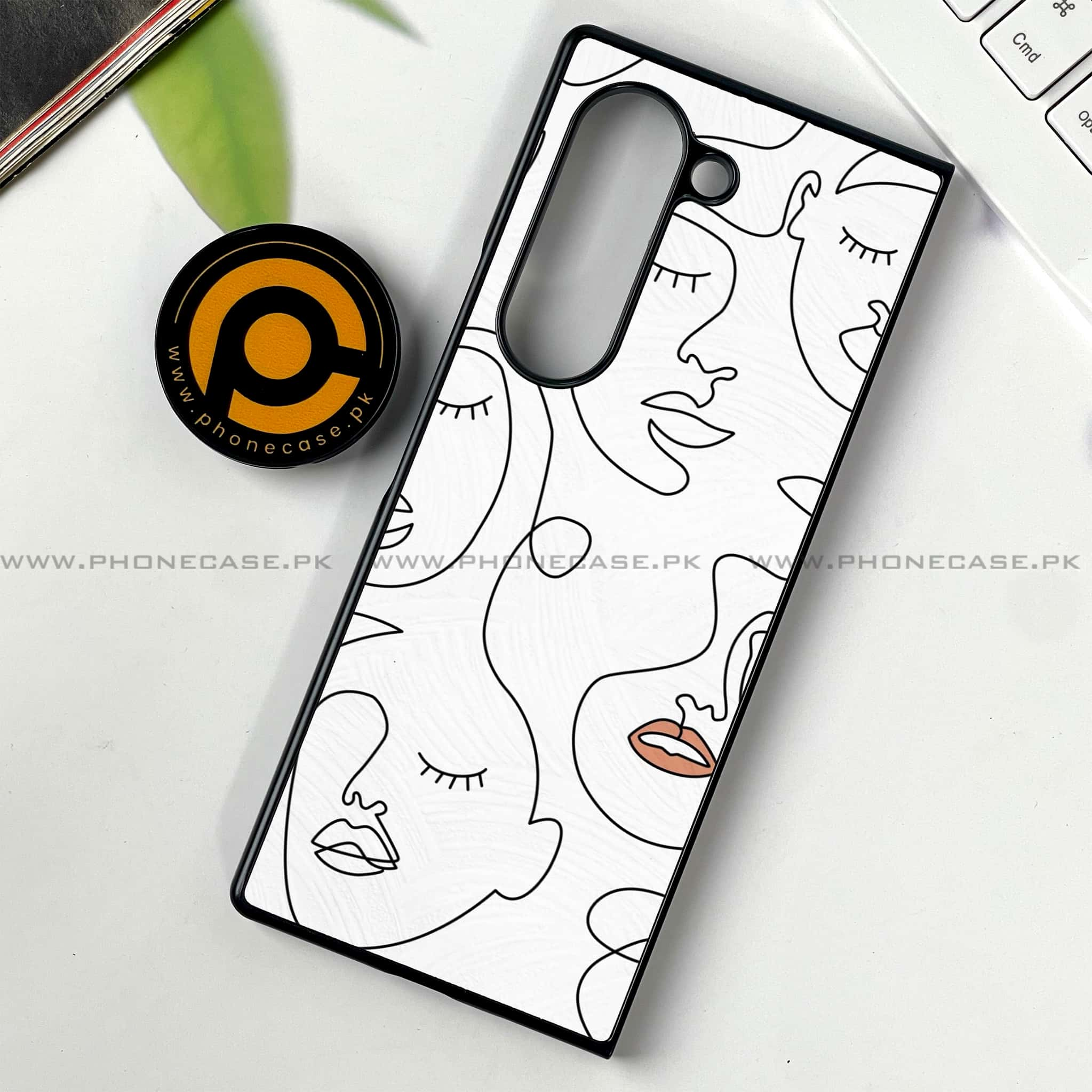 Samsung Galaxy Z Fold 6 - Girls Line Art Series - Premium Printed Metal soft Bumper shock Proof Case