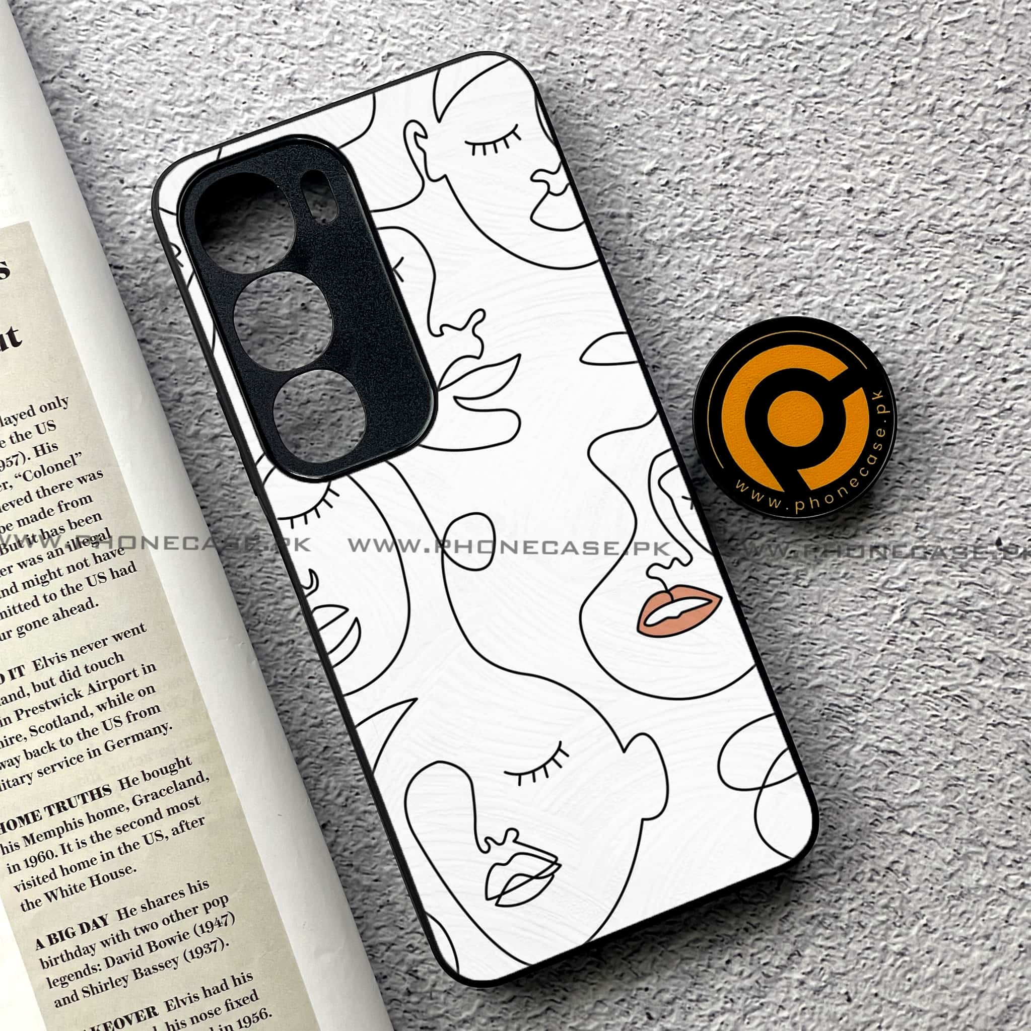 Vivo Y19s Pro - Girls Line Art Series - Premium Metal Printed soft Bumper shock Proof Case