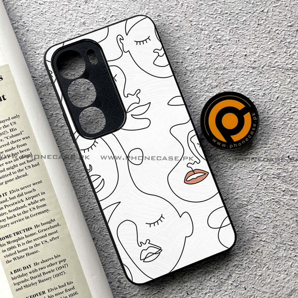 Vivo Y19s Pro - Girls Line Art Series - Premium Metal Printed soft Bumper shock Proof Case