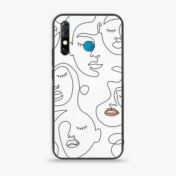Infinix Hot 8 - Girls Line Art Series - Premium Metal Printed soft Bumper Shock Proof Case