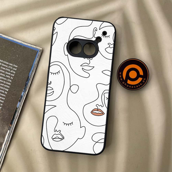 Nothing Phone (2a) - Girls Line Art Series - Premium Metal Printed soft Bumper Shock Proof Case