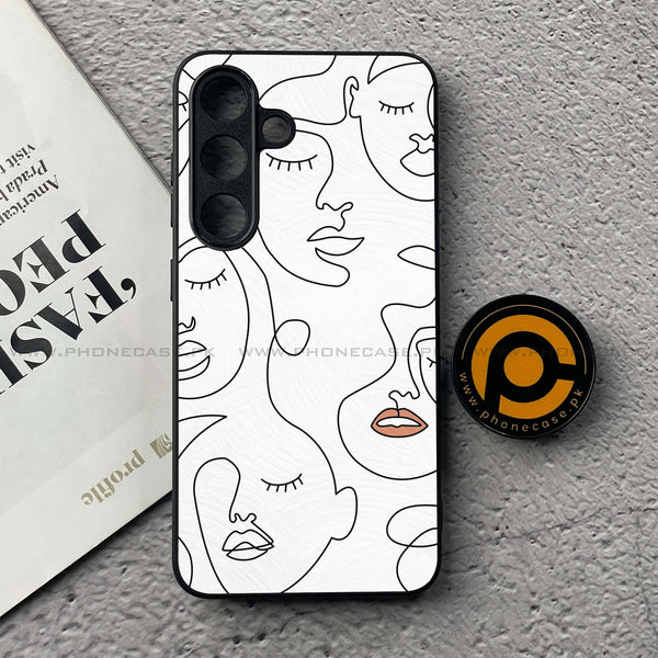 Samsung Galaxy S25 FE - Girls Line Art Series - Premium Metal Printed soft Bumper shock Proof Case