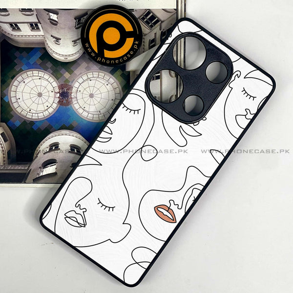 Redmi Note 13 Pro 4G - Girls Line Art - Premium Metal Printed soft Bumper shock Proof Case