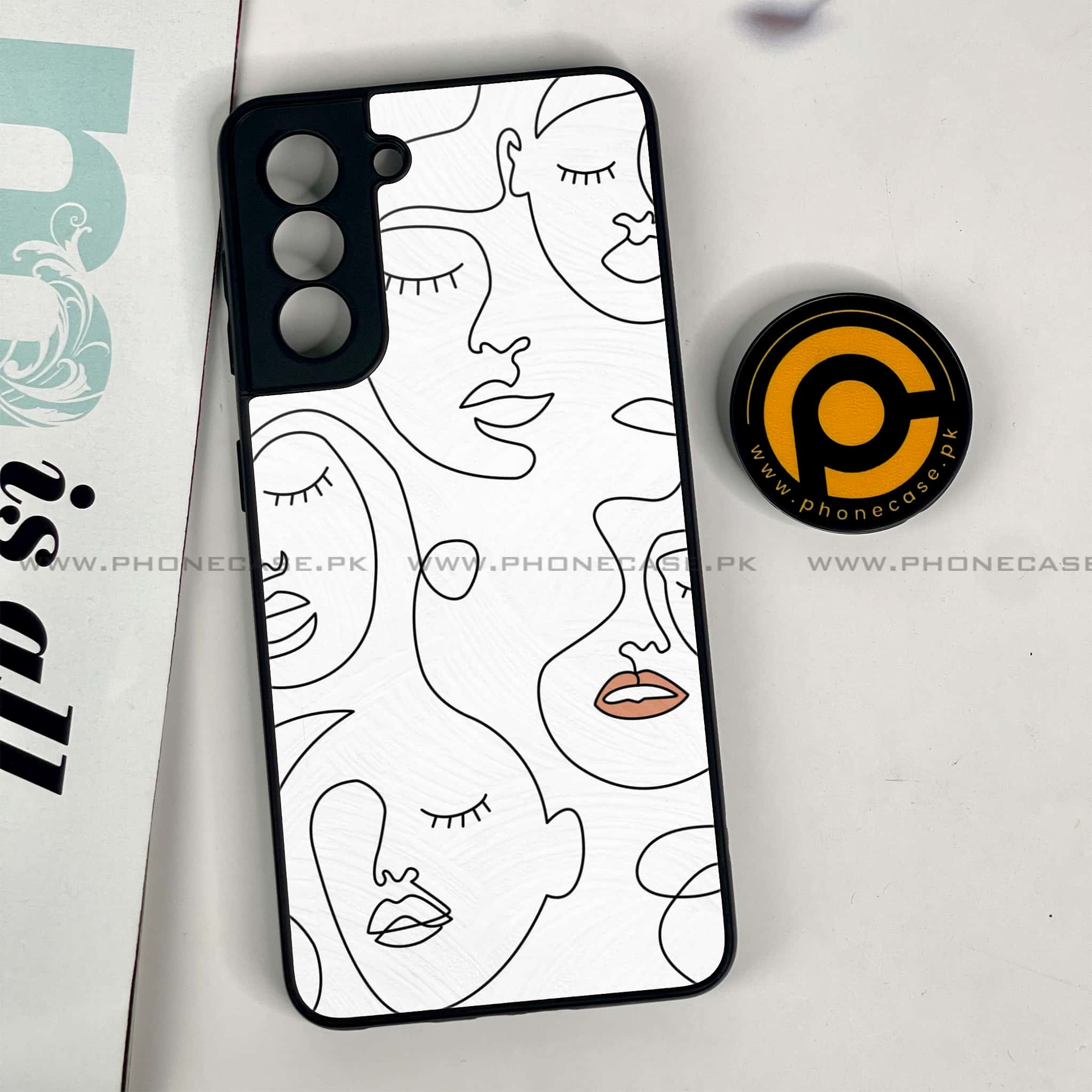 Samsung Galaxy S21 - Girl Line Art Series - Premium Printed Glass soft Bumper shock Proof Case