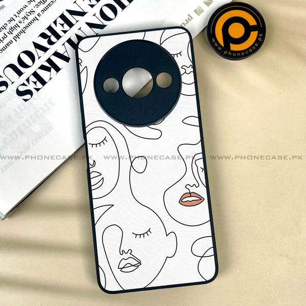 Xiaomi Redmi A3x - Girls Line Art Series - Premium Printed Metal soft Bumper shock Proof Case