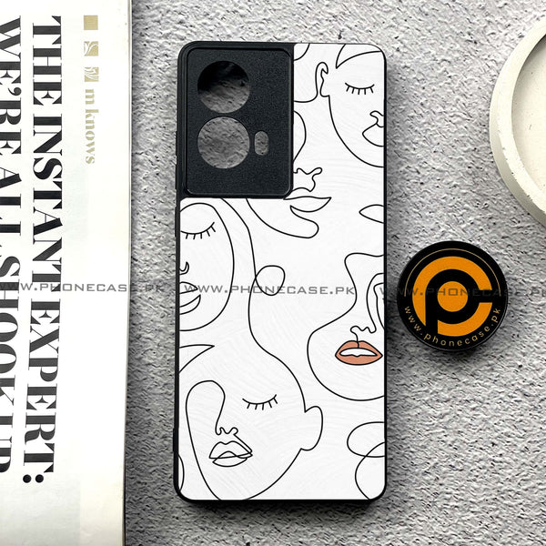 Moto G85 - Girls Line Art Series - Premium Printed Glass soft Bumper shock Proof Case