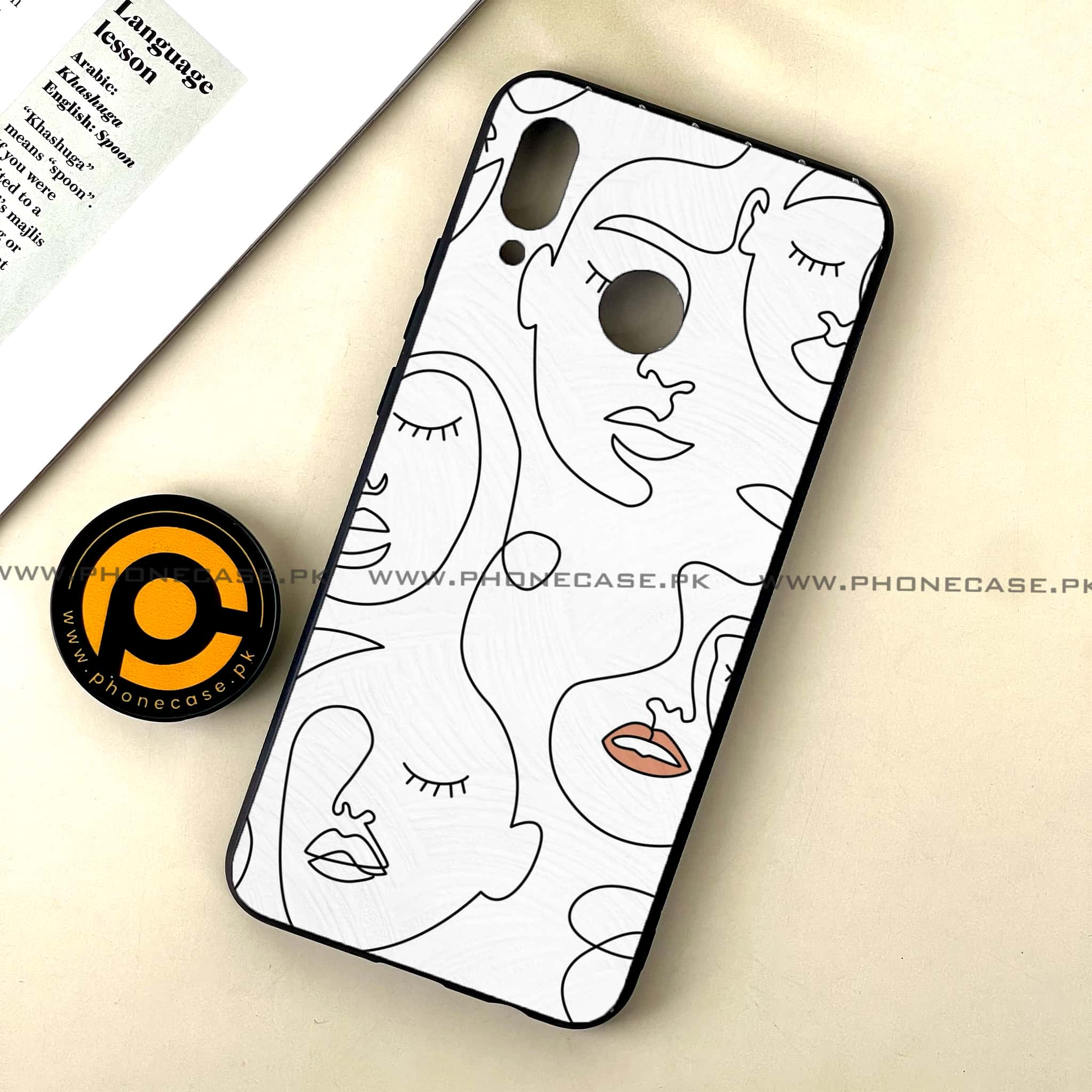 Huawei Nova 3 - Girls Line Art Series - Premium Printed Glass soft Bumper shock Proof Case