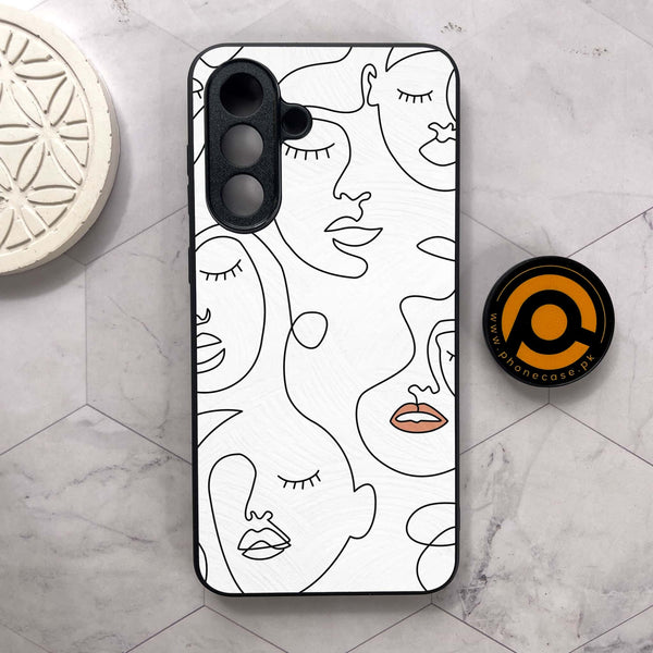 Samsung Galaxy A26 5G - Girls Line Art Series - Premium Metal Printed soft Bumper shock Proof Case