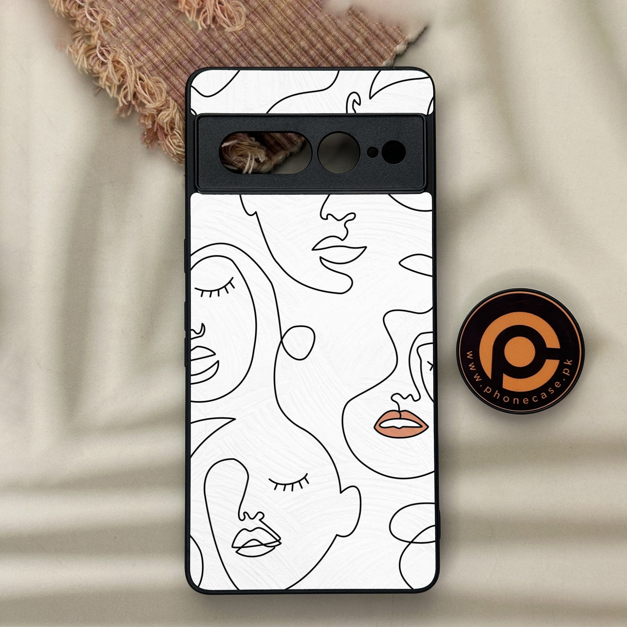 Google Pixel 7 Pro - Girls Line Art Series - Premium Metal Printed soft Bumper Shock Proof Case