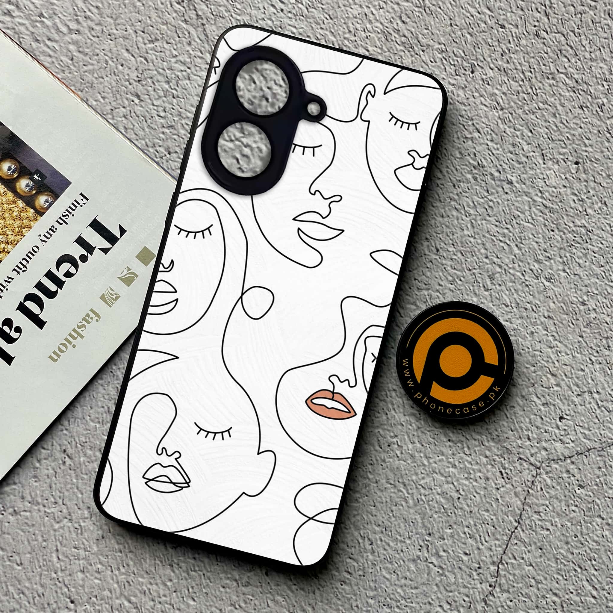 Xiaomi Redmi A5 - Girls Line Art Series - Premium Metal Printed soft Bumper shock Proof Case