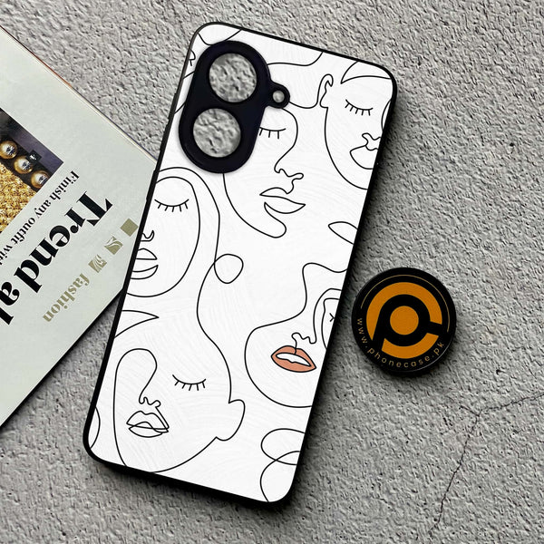 Xiaomi Redmi A5 - Girls Line Art Series - Premium Metal Printed soft Bumper shock Proof Case