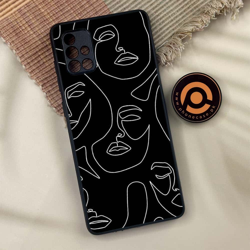 Samsung Galaxy A71 -  Girl Line Art Series - Premium Metal Printed soft Bumper shock Proof Case