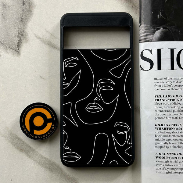 Google Pixel 8a - Girls Line Art Design 2- Premium Printed soft Bumper Shock Proof Case CS-45989
