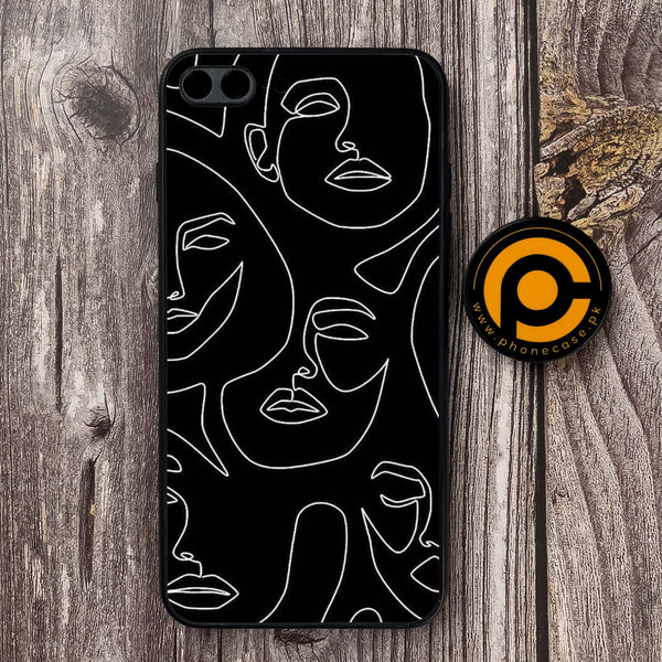 iPhone 7 Plus / 8 Plus   - Girl Line Art Design 2 - Premium Metal Printed soft Bumper shock Proof Case CS-13861