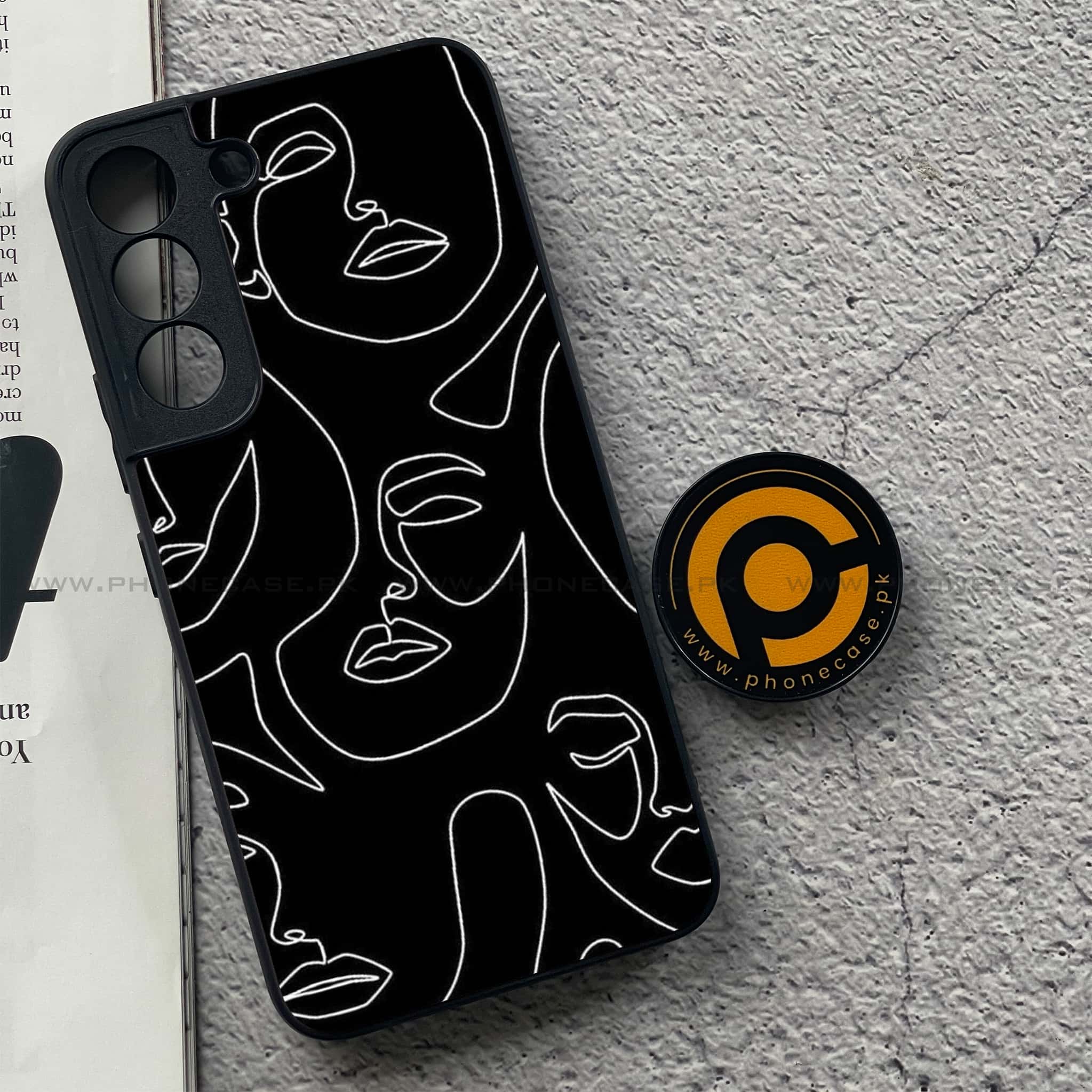 Samsung Galaxy S22 - Girls Line Art Series - Premium Metal Printed soft Bumper shock Proof Case