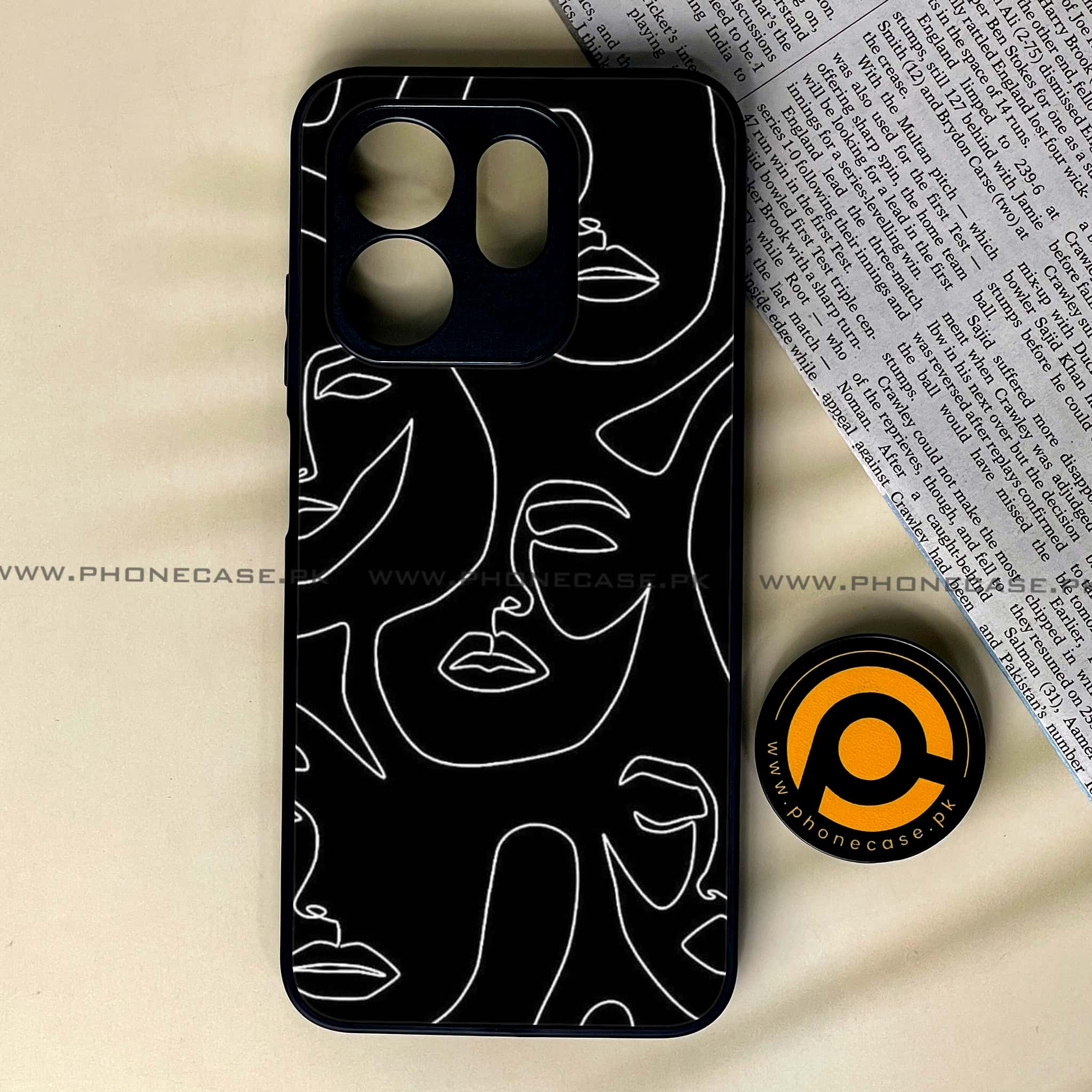 Infinix Smart 9 HD - Girls Line Art Series - Premium Metal Printed soft Bumper shock Proof Case