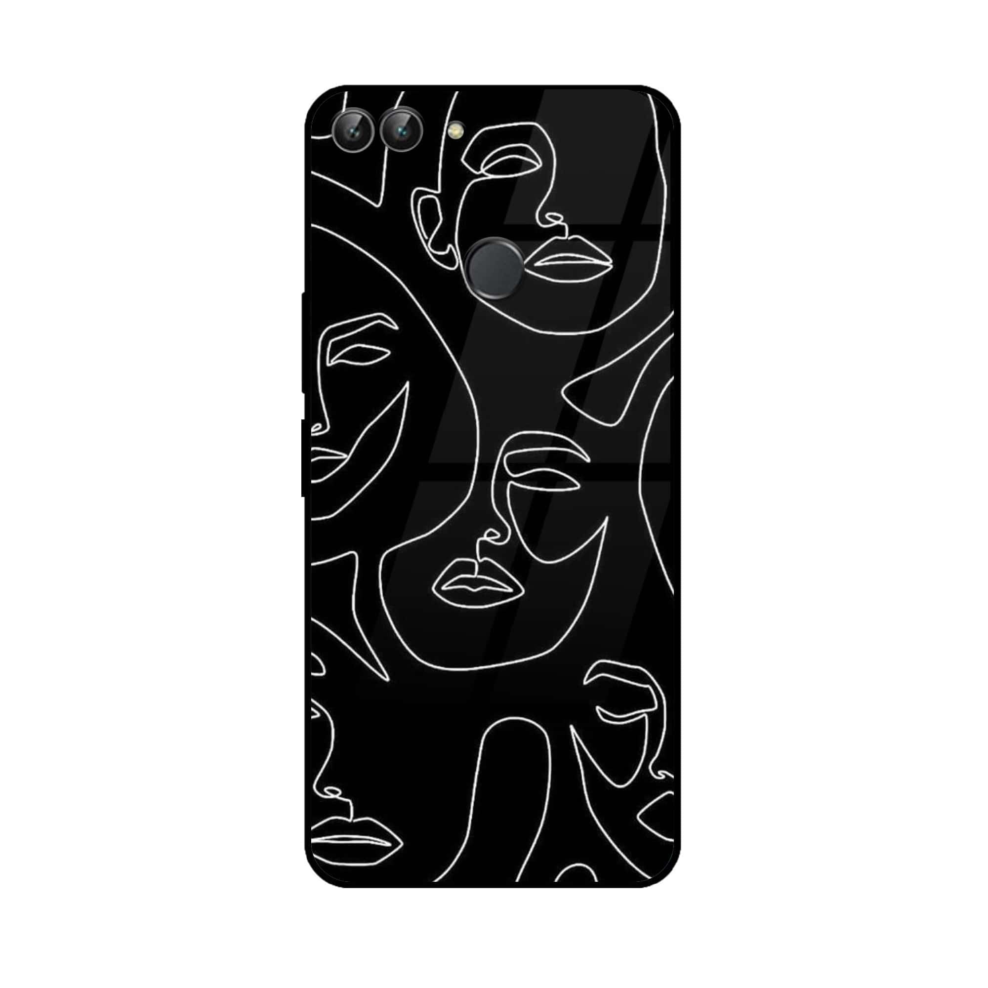 Huawei P Smart - Girls Line Art Series - Premium Printed Glass soft Bumper shock Proof Case