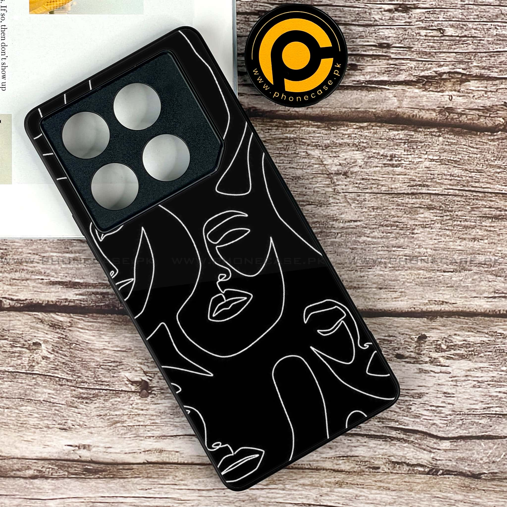 Infinix GT 20 Pro - Girls Line Art Series - Premium Printed Glass soft Bumper shock Proof Case