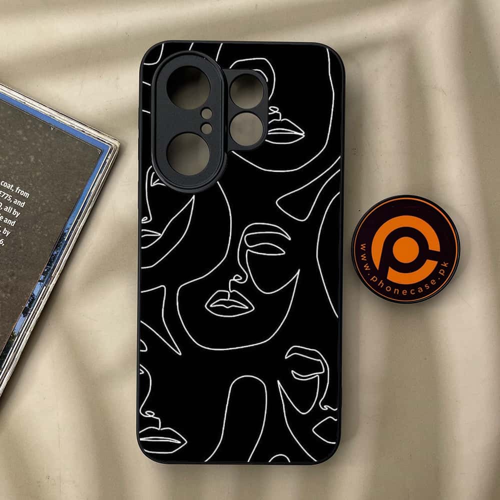 Vivo X200 FE - Girls Line Art Series - Premium Metal Printed soft Bumper Shock Proof Case