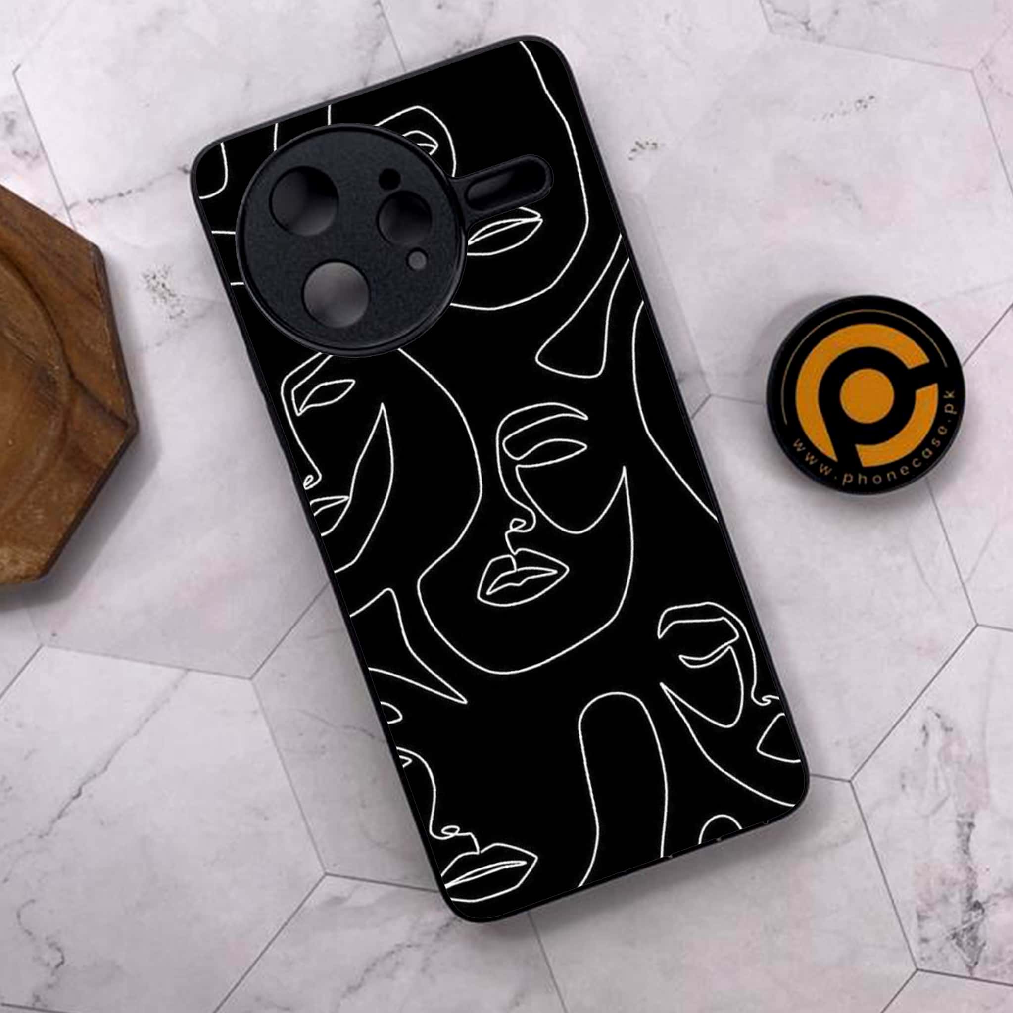 Xiaomi Poco F7 Ultra 5G - Girls Line Art Series - Premium Metal Printed soft Bumper shock Proof Case