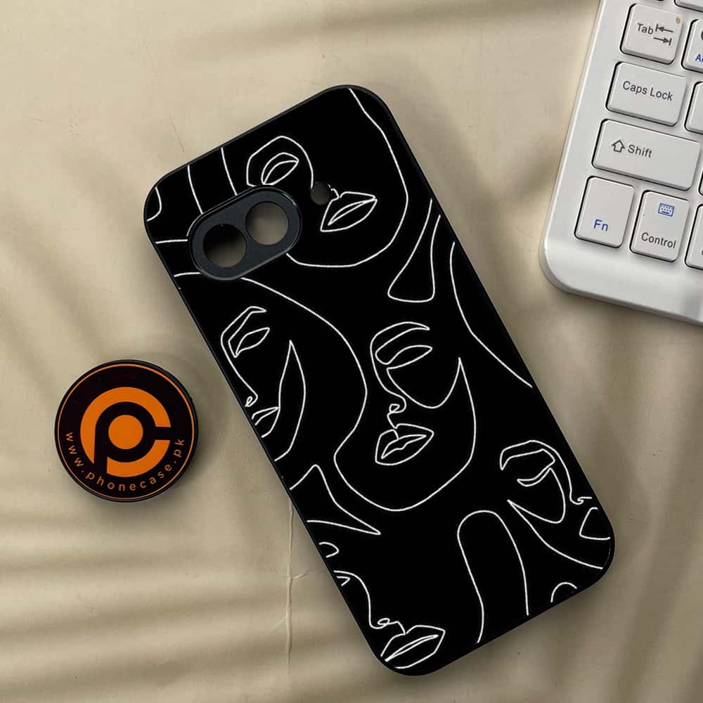 Google Pixel 9a - Girls Line Art Series - Premium Metal Printed soft Bumper Shock Proof Case