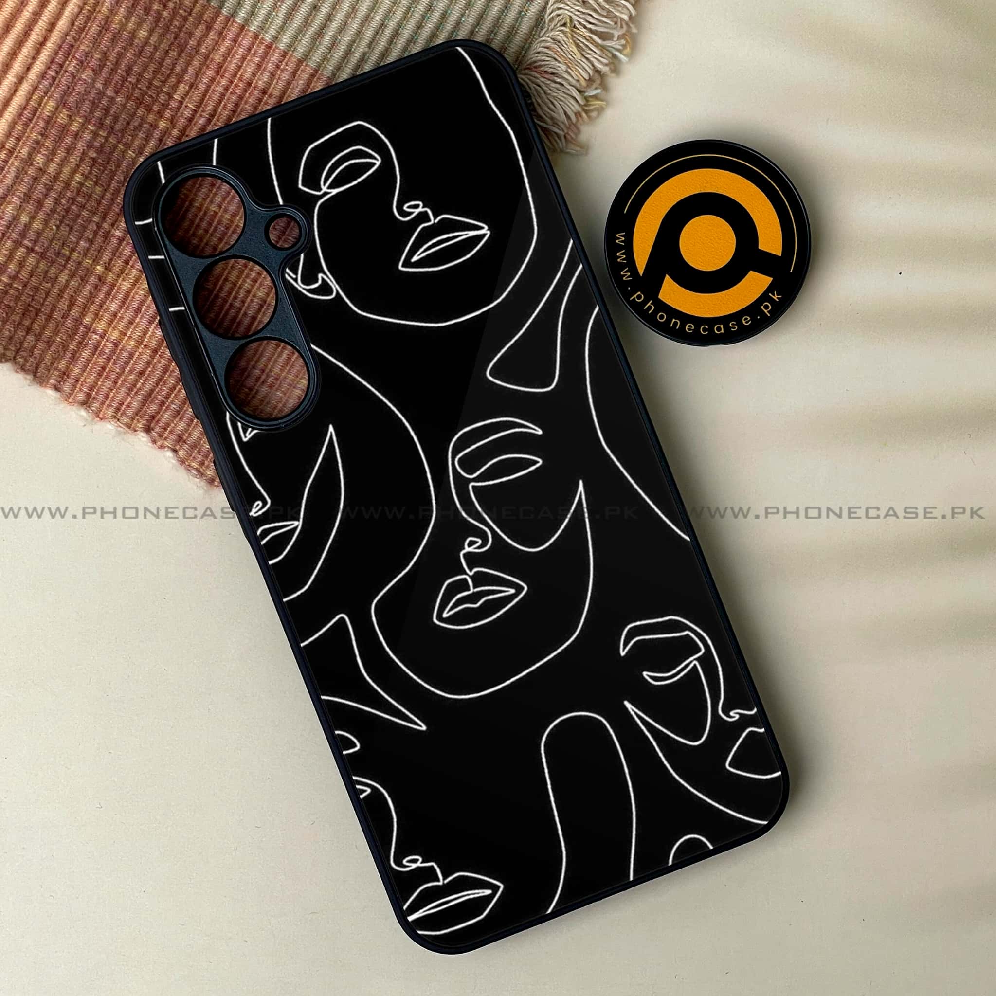 Samsung Galaxy A54 - Girls Line Art Series - Premium Printed Glass soft Bumper shock Proof Case