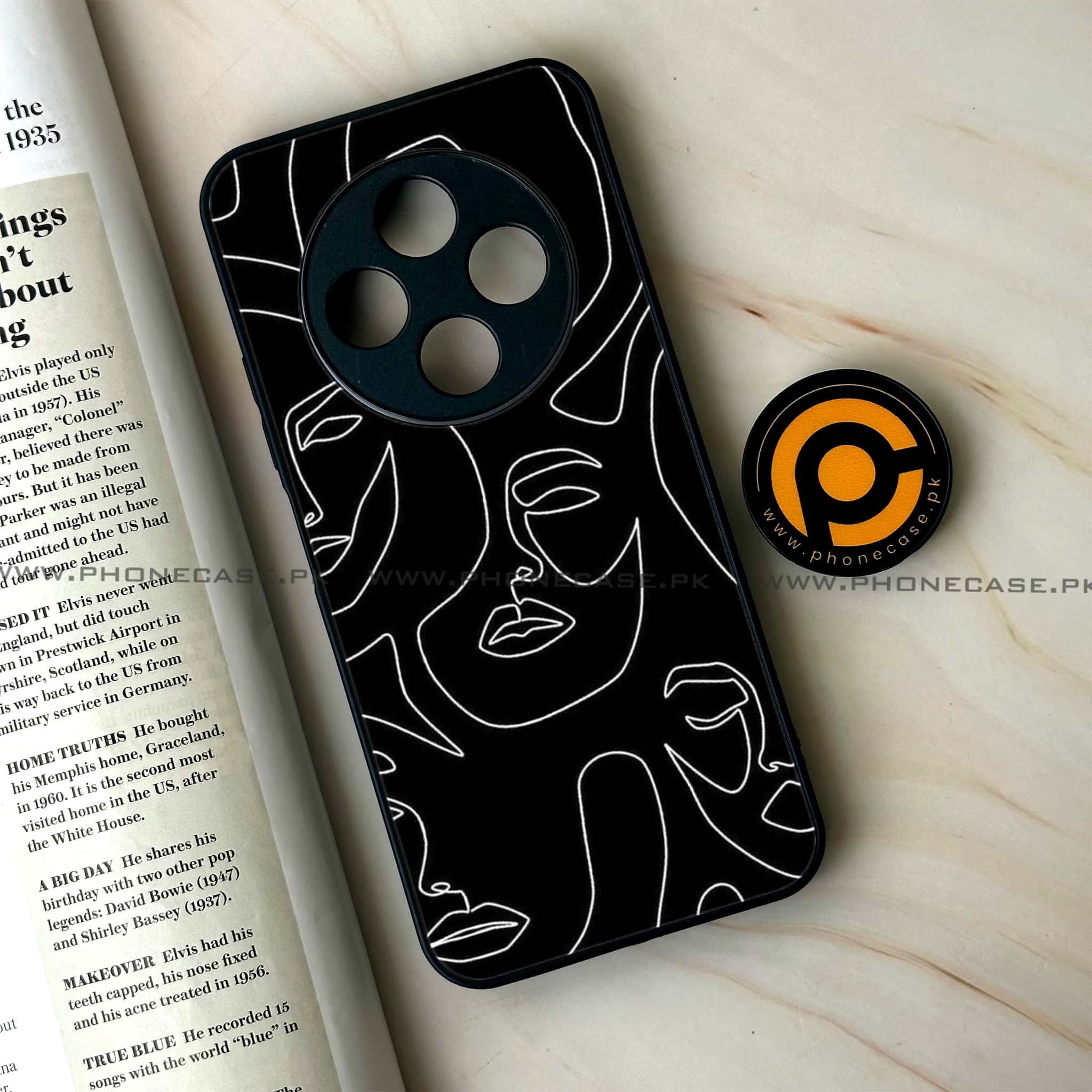 Oppo F27 Pro - Girls Line Art Series - Premium Metal Printed soft Bumper Shock Proof Case