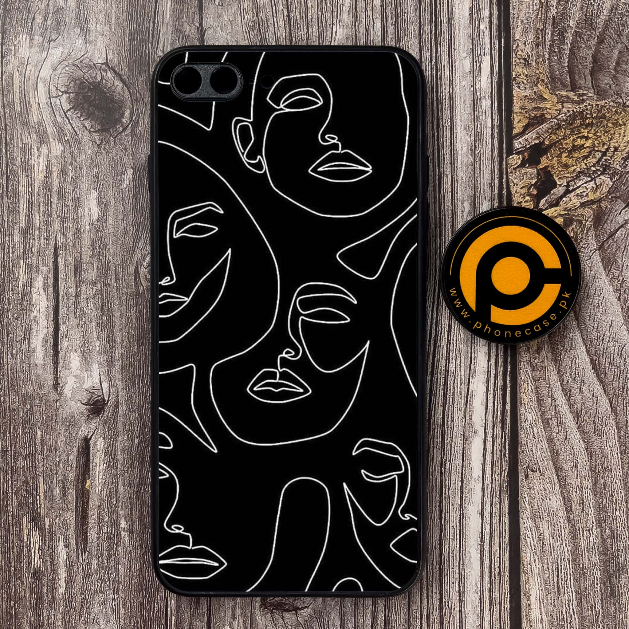 iPhone 7 Plus  - Girl Line Art Series - Premium Metal Printed soft Bumper shock Proof Case