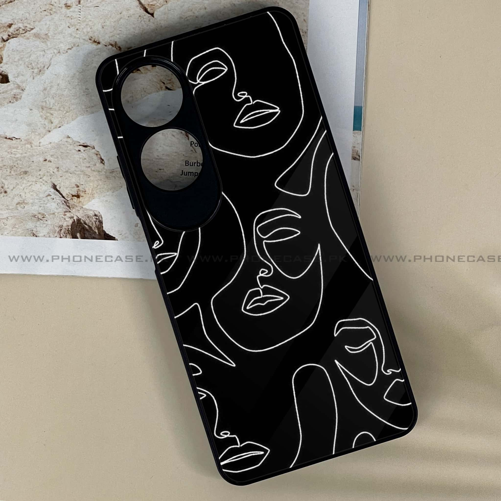 Oppo A60 - Girls Line Art Series - Premium Printed Metal soft Bumper shock Proof Case