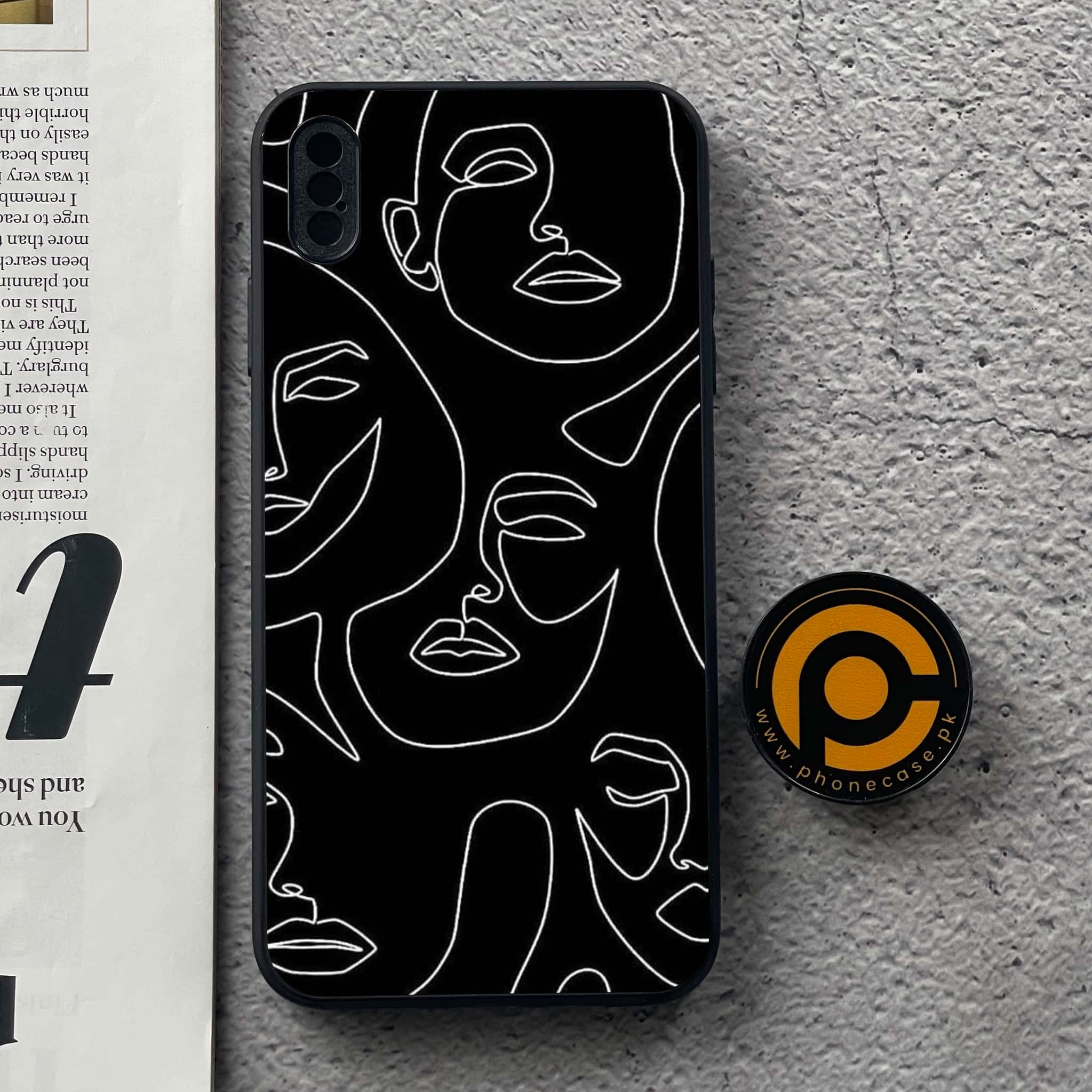 iPhone XS Max - Girls Line Art - Premium Metal Printed soft Bumper shock Proof Case