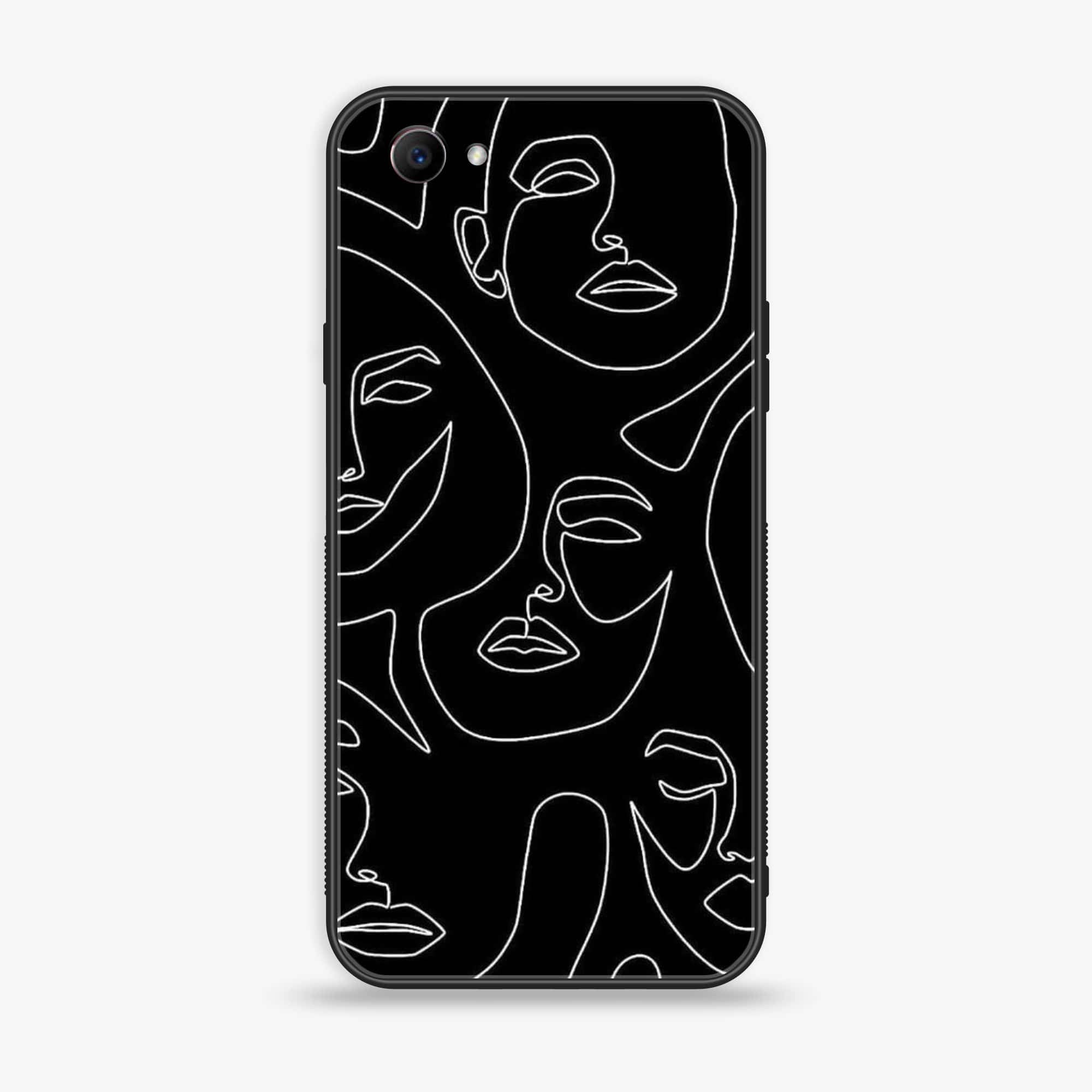 Oppo F7 Youth - Girls Line Art Series - Premium Printed Glass soft Bumper shock Proof Case