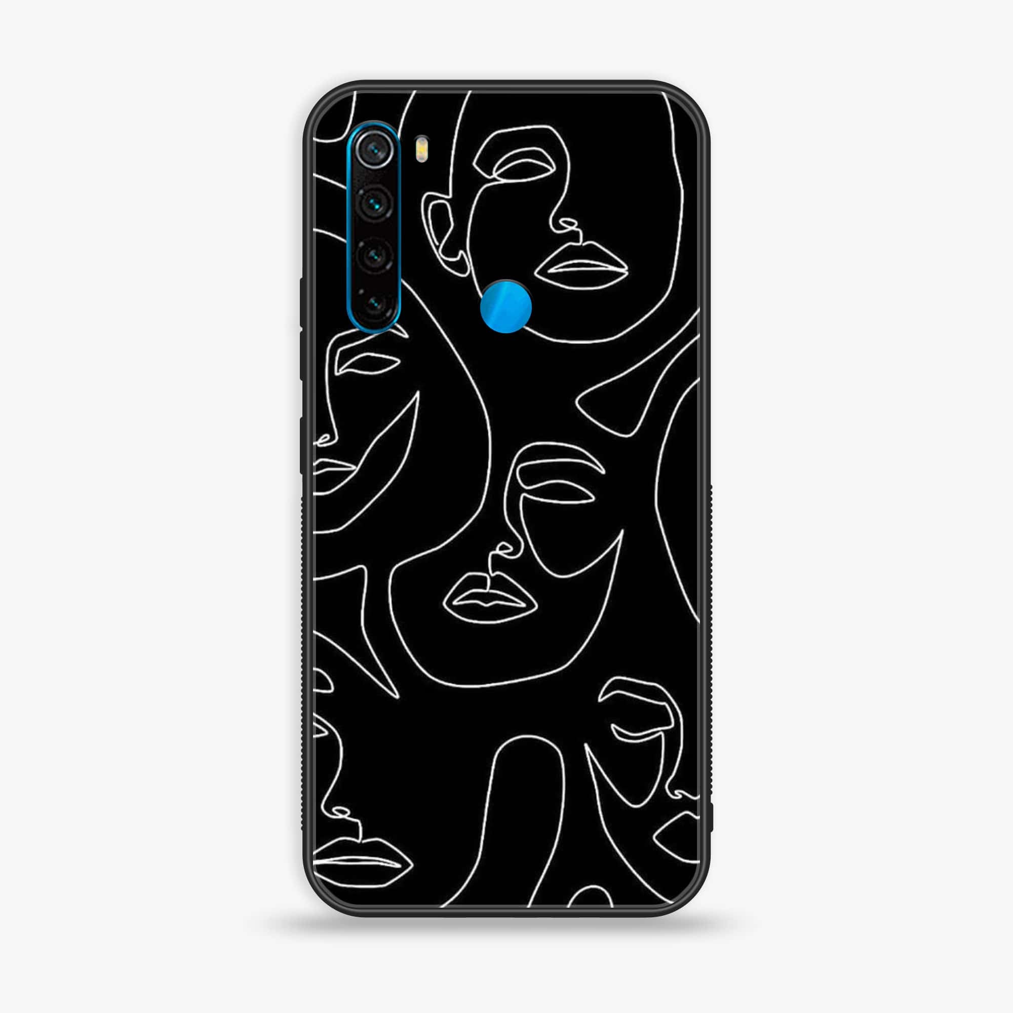 Redmi Note 8 - Girls Line Art Series - Premium Printed Glass soft Bumper shock Proof Case