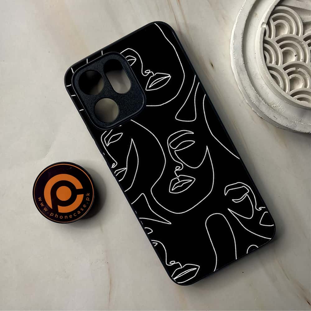 Oppo Reno 14F - Girls Line Art Series - Premium Metal Printed Soft Bumper Shockproof Case