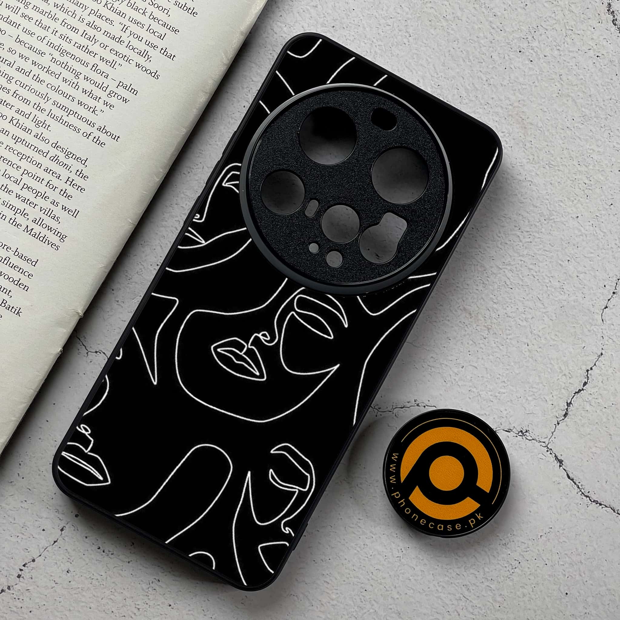 Xiaomi 15 Ultra - Girls Line Art Series - Premium Metal Printed Soft Bumper Shockproof Case