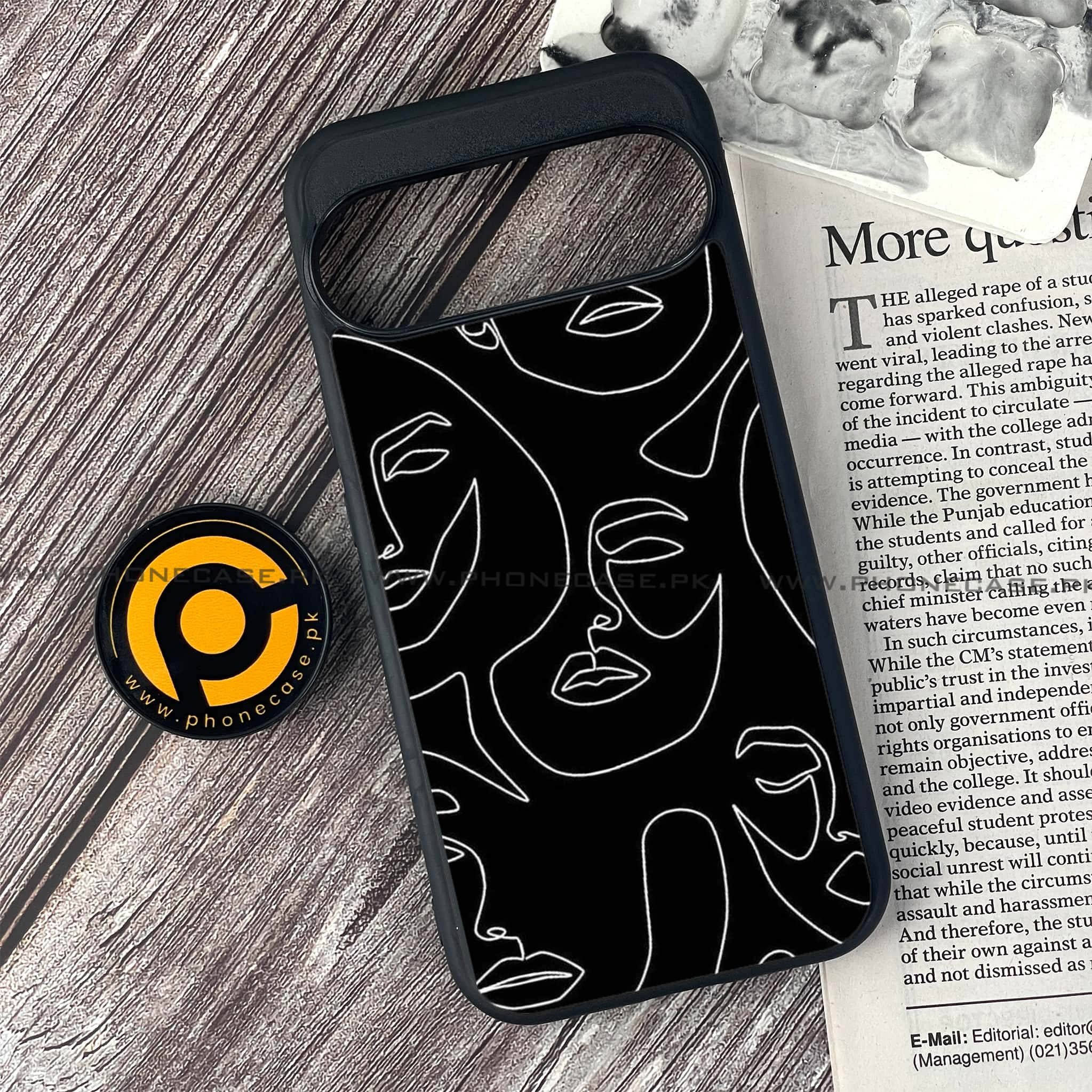 Google Pixel 9 - Girls Line Art Series - Premium Printed Glass soft Bumper shock Proof Case