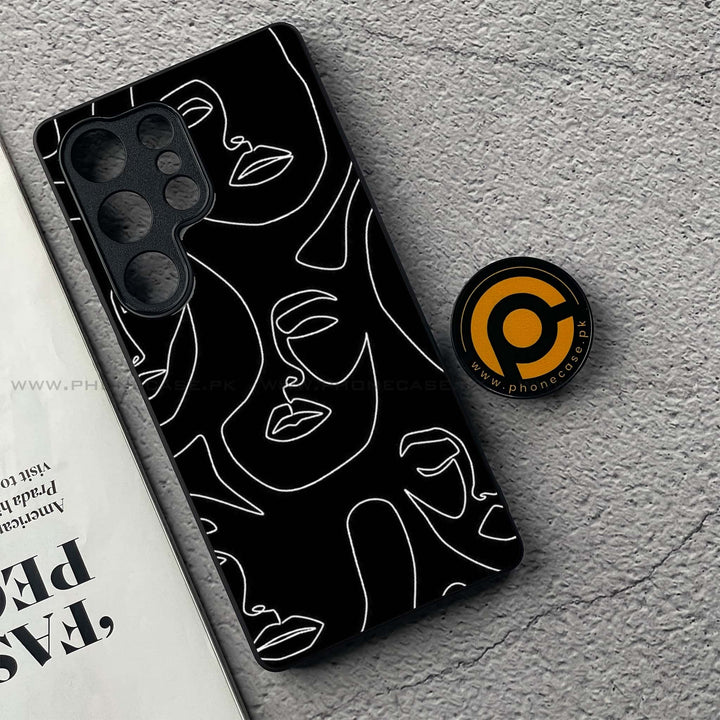 Girl Line Art Design 2 - Premium Metal Phone Case All Models