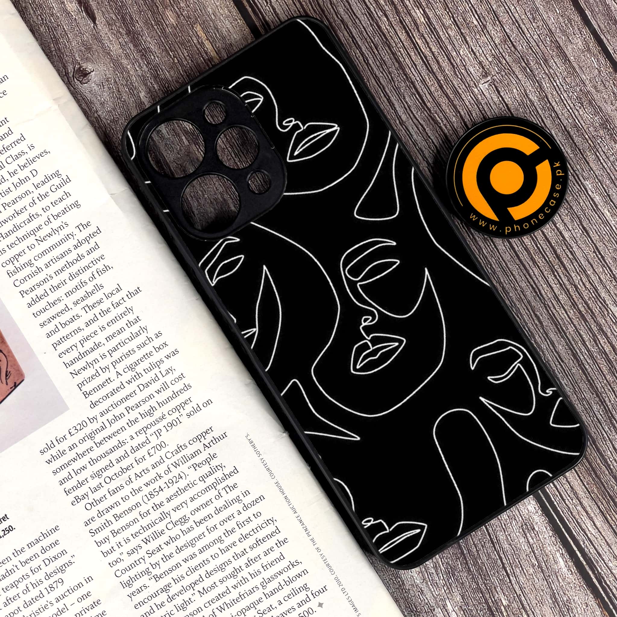 Xiaomi Redmi 12 - Girls Line Art Series - Premium Printed Glass soft Bumper shock Proof Case
