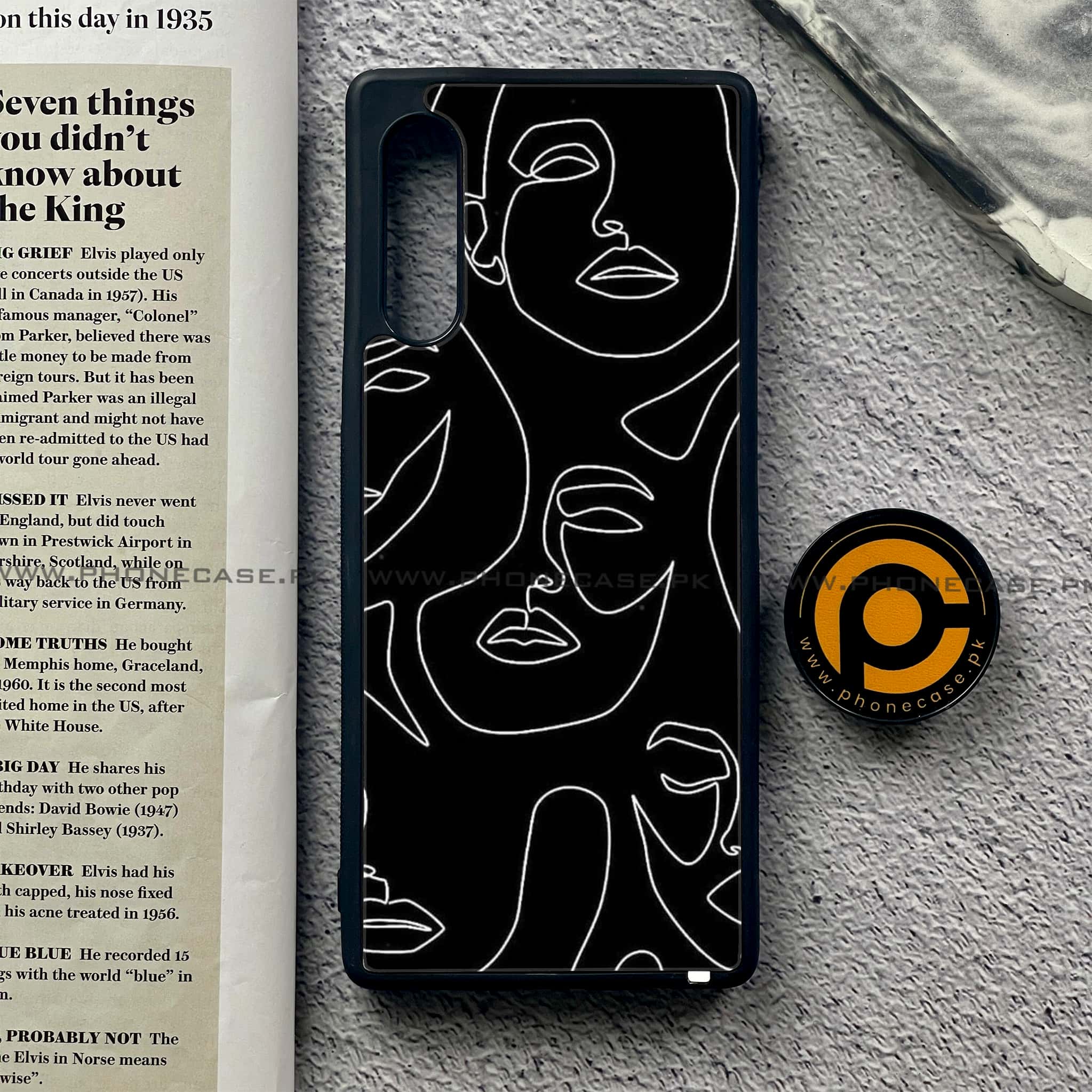 LG Velvet - Girls Line Art Series - Premium Printed Glass soft Bumper shock Proof Case