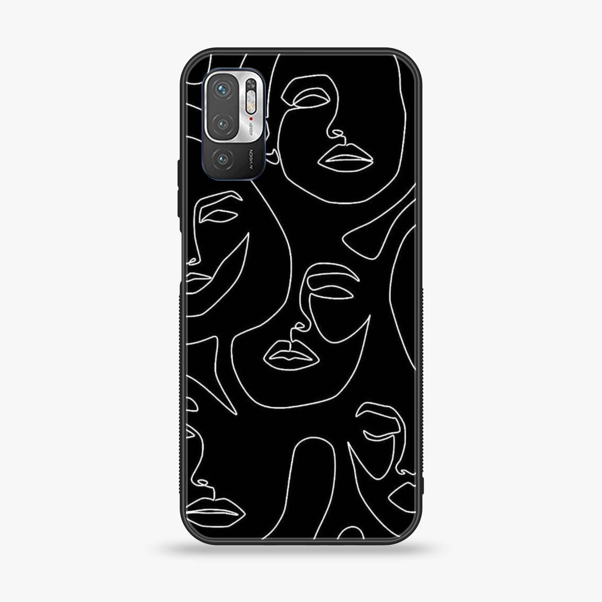 Xiaomi Redmi Note 10 5G - Girls Line Art Series - Premium Printed Glass soft Bumper shock Proof Case