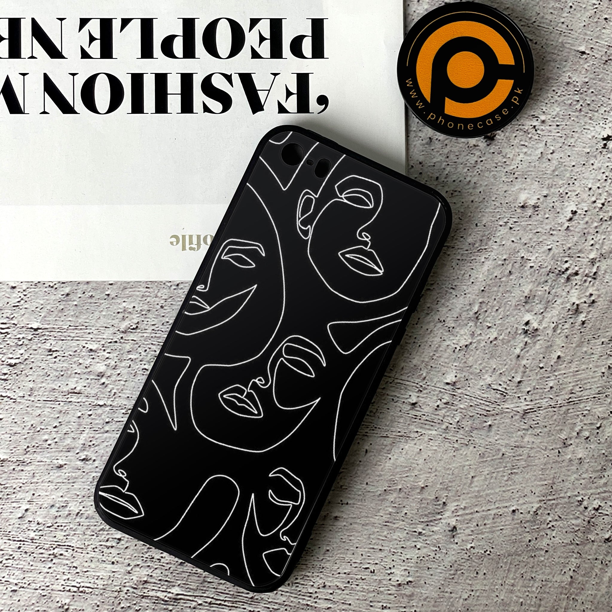 iPhone 5/5c/5s - Girls Line Art Series - Premium Printed Glass soft Bumper shock Proof Case