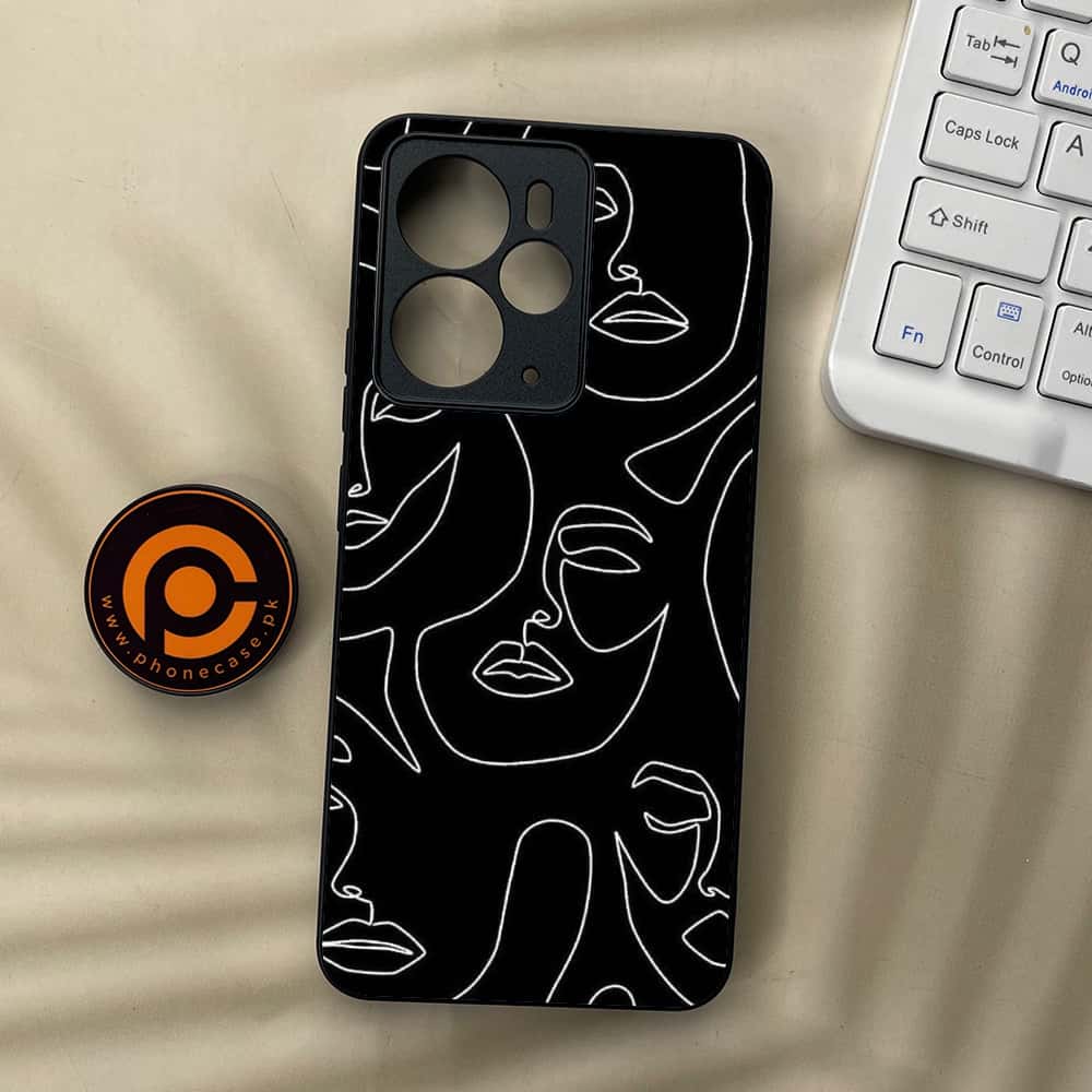 Realme 14 5G - Girls Line Art Series - Premium Metal Printed soft Bumper Shock Proof Case