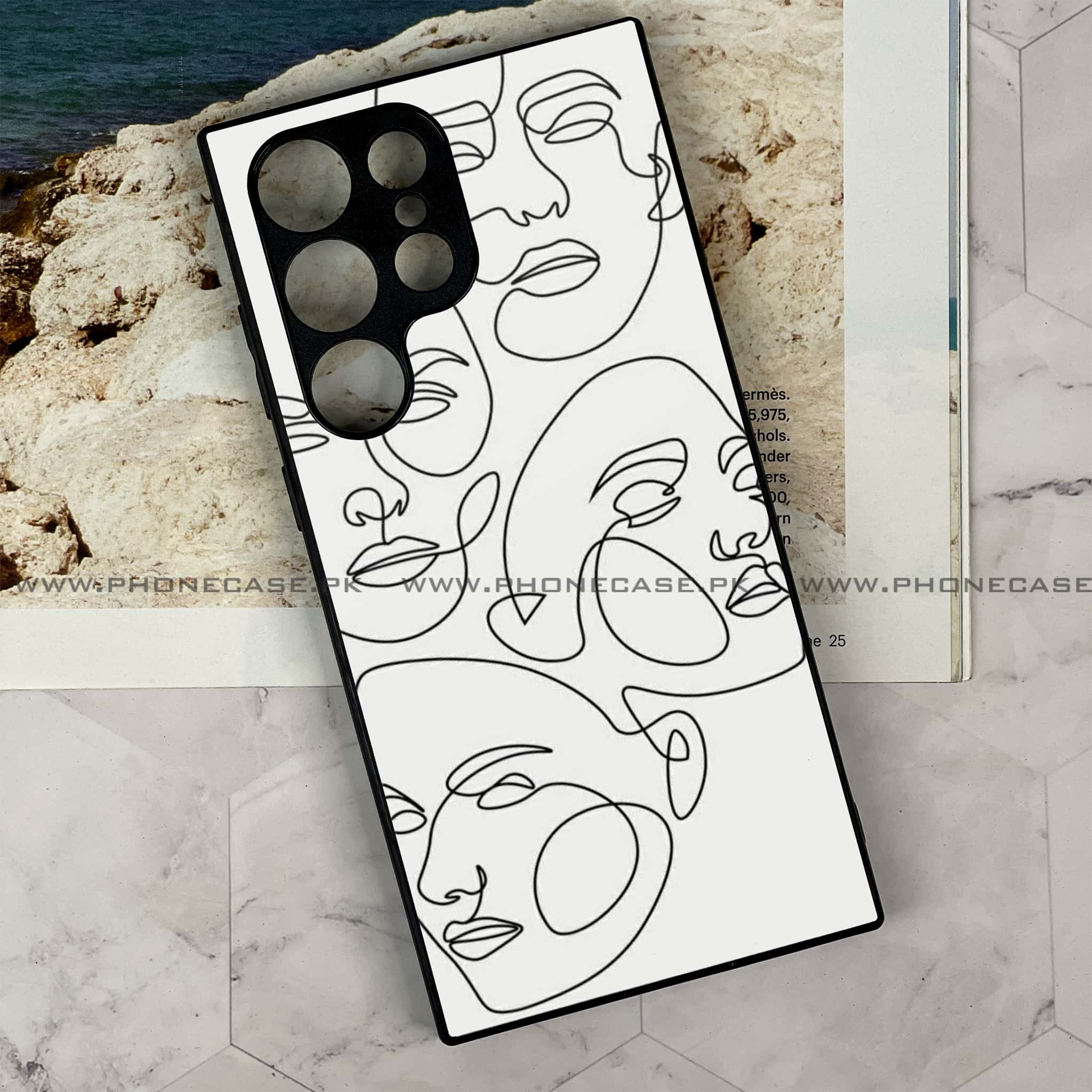 Samsung Galaxy S24 Ultra - Girls Line Art Series - Premium Metal Printed soft Bumper shock Proof Case